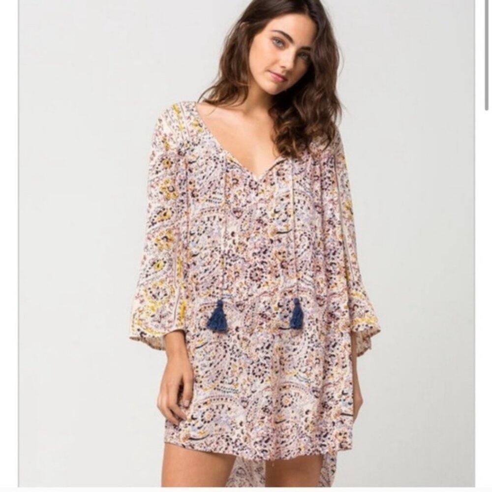 Billabong Mini Shift Dress Paisley Floral Size Small